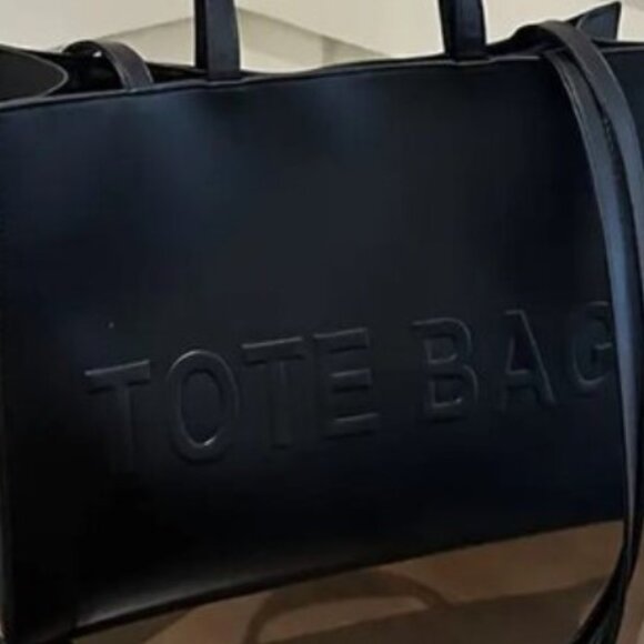 Chic Black Embossed Tote – Vegan Leather Shoulder Bag for Women - Picture 6 of 6